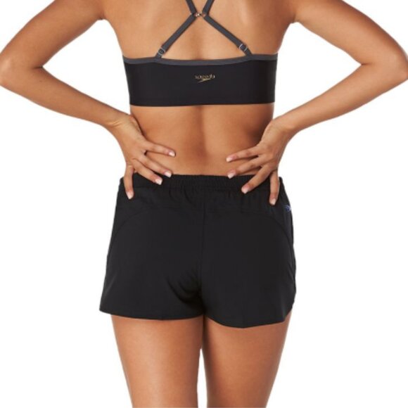 NWOT Speedo Women's Colorblock Swim Shorts - Black, Sz Lg - Picture 2 of 8